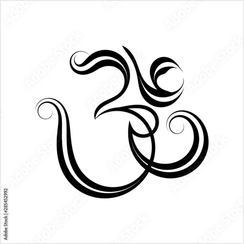 Aum  Om  The Holy Motif Calligraphic Style