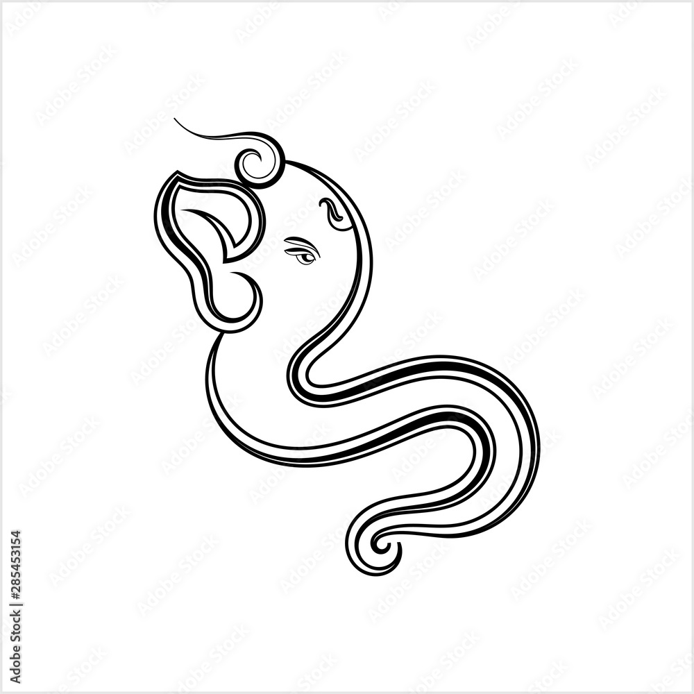 Ganesha The Lord Of Wisdom Calligraphic Style