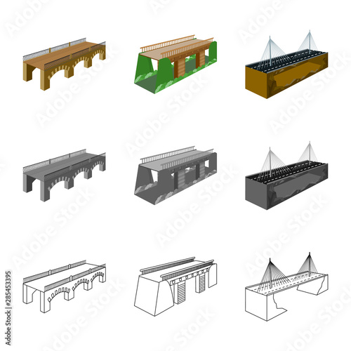 Vector illustration of connection and design icon. Collection of connection and side stock vector illustration.