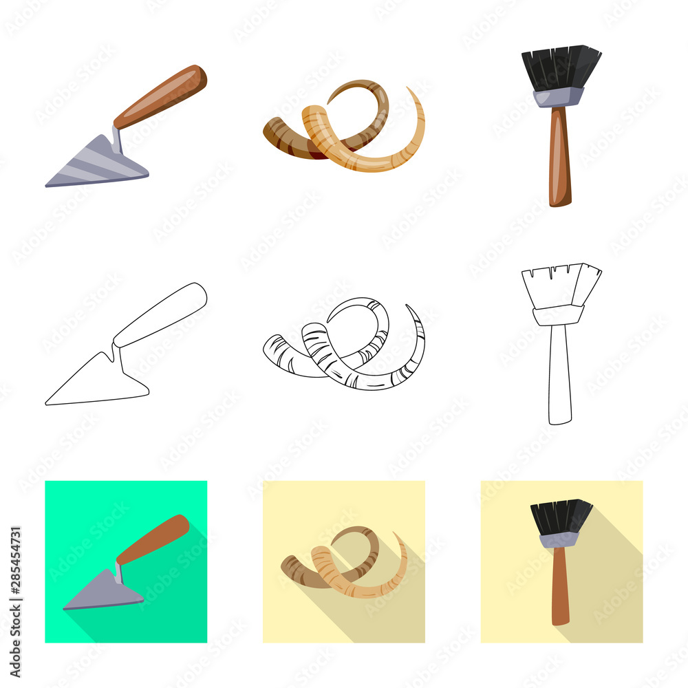 Vector illustration of story and items icon. Collection of story and attributes vector icon for stock.