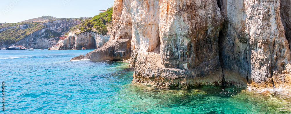 Zakynthos Island, Greece. Culture and sea and mountain holidays. Caves of keri.