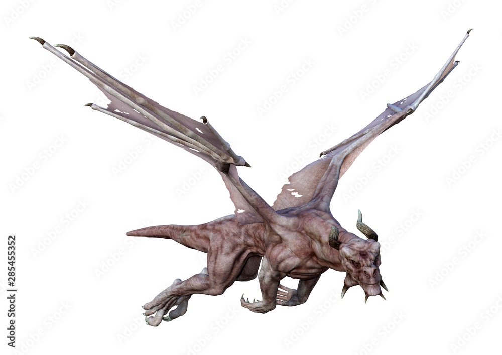 3D Rendering Fairy Tale Dragon on White 3D Rendering Fairy Tale Dragon on White