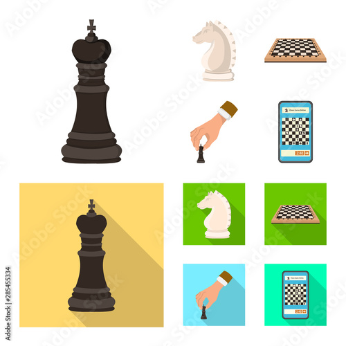 Isolated object of checkmate and thin logo. Collection of checkmate and target stock vector illustration.