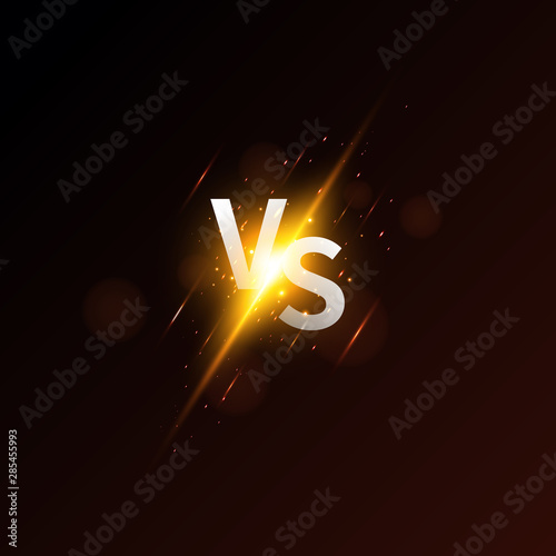 Versus screen. Modern versus background with luxury style. Challenge composition with neon effect.