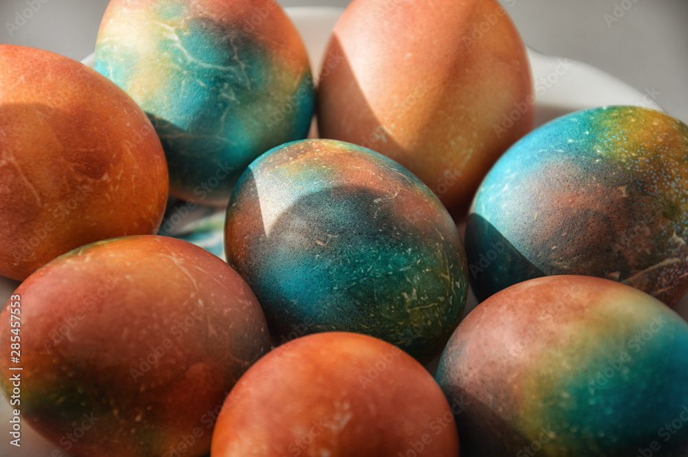 painted chicken eggs. Easter egg. painted chicken eggs. Easter egg.