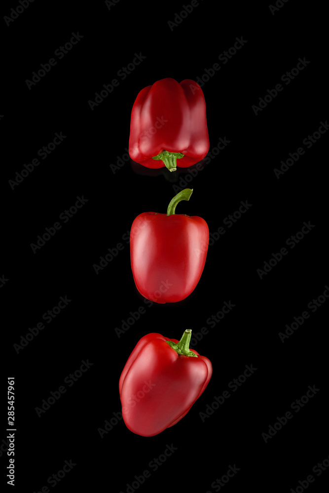 bell pepper on a black background bell pepper on a black background