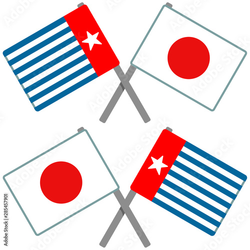 インドネシア領西パプアと日本の旗