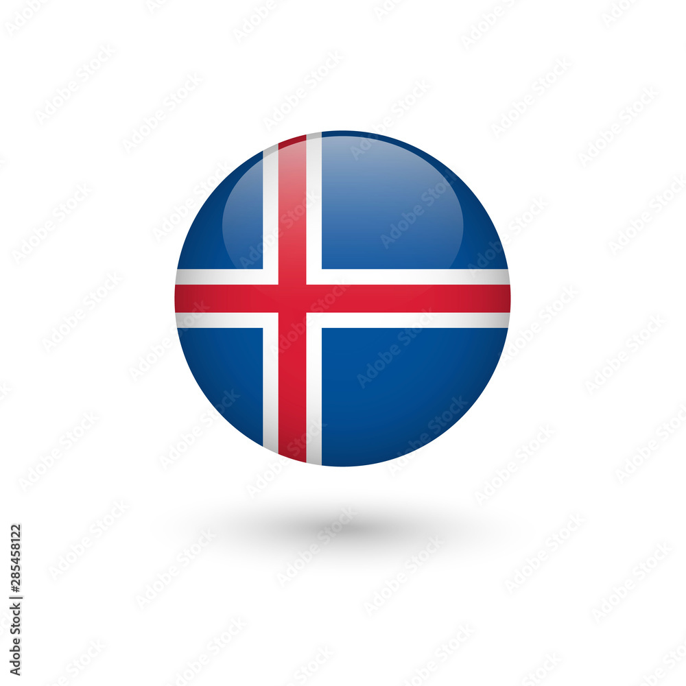 Iceland flag round glossy Iceland flag round glossy