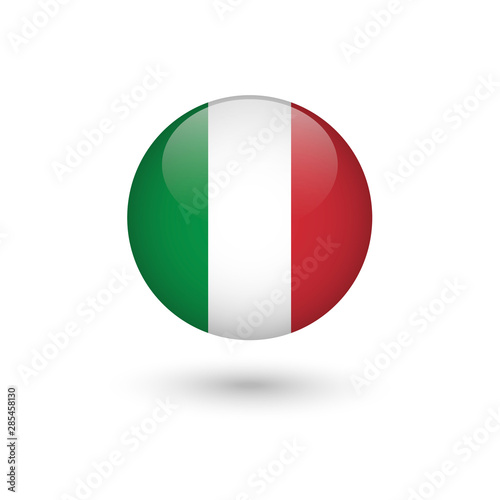 Italy flag round glossy