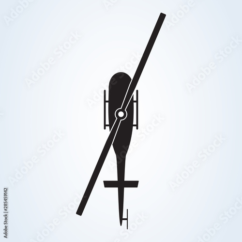 helicopter top view. Simple vector modern icon design illustration.