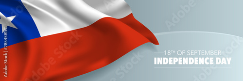 Chile independence day vector banner, greeting card