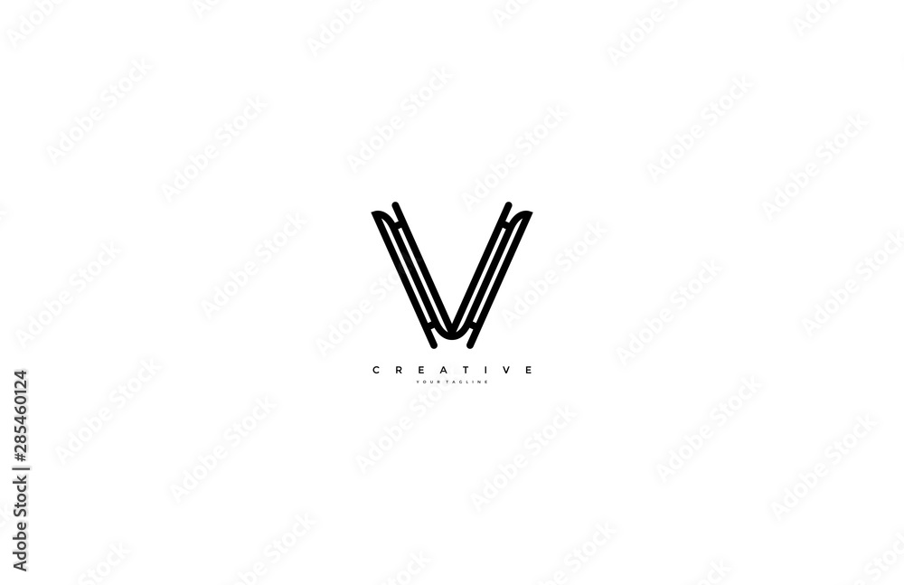Text Initial V Linear Bold Monogram Abstract Modern Logo Text Initial V Linear Bold Monogram Abstract Modern Logo