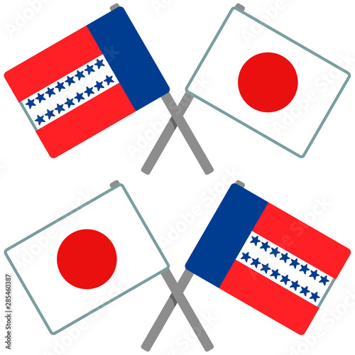 トゥアモトゥ諸島と日本の旗