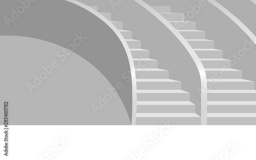 white staircase in the white room