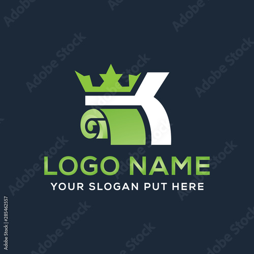 K Letter rug logo vector design template 