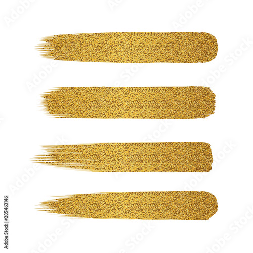 set of golden glitter brush