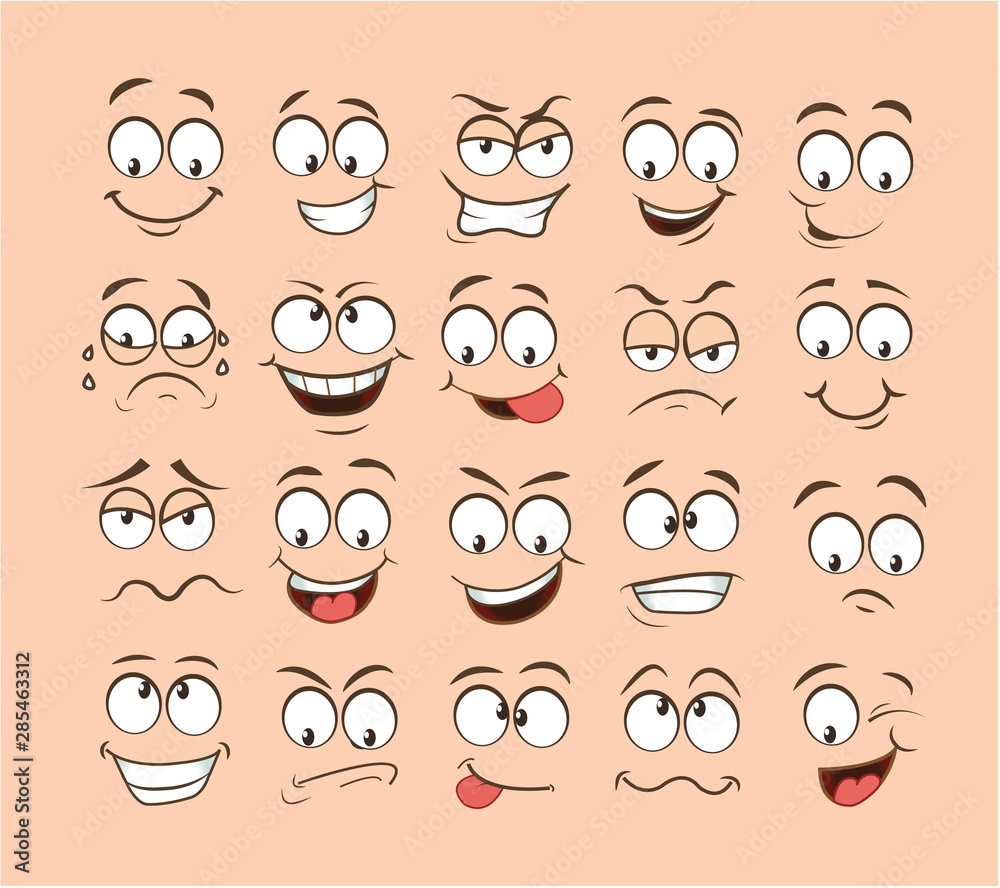face expression set. vector illustration emoticon cartoon.cute emoticons face expression set. vector illustration emoticon cartoon.cute emoticons