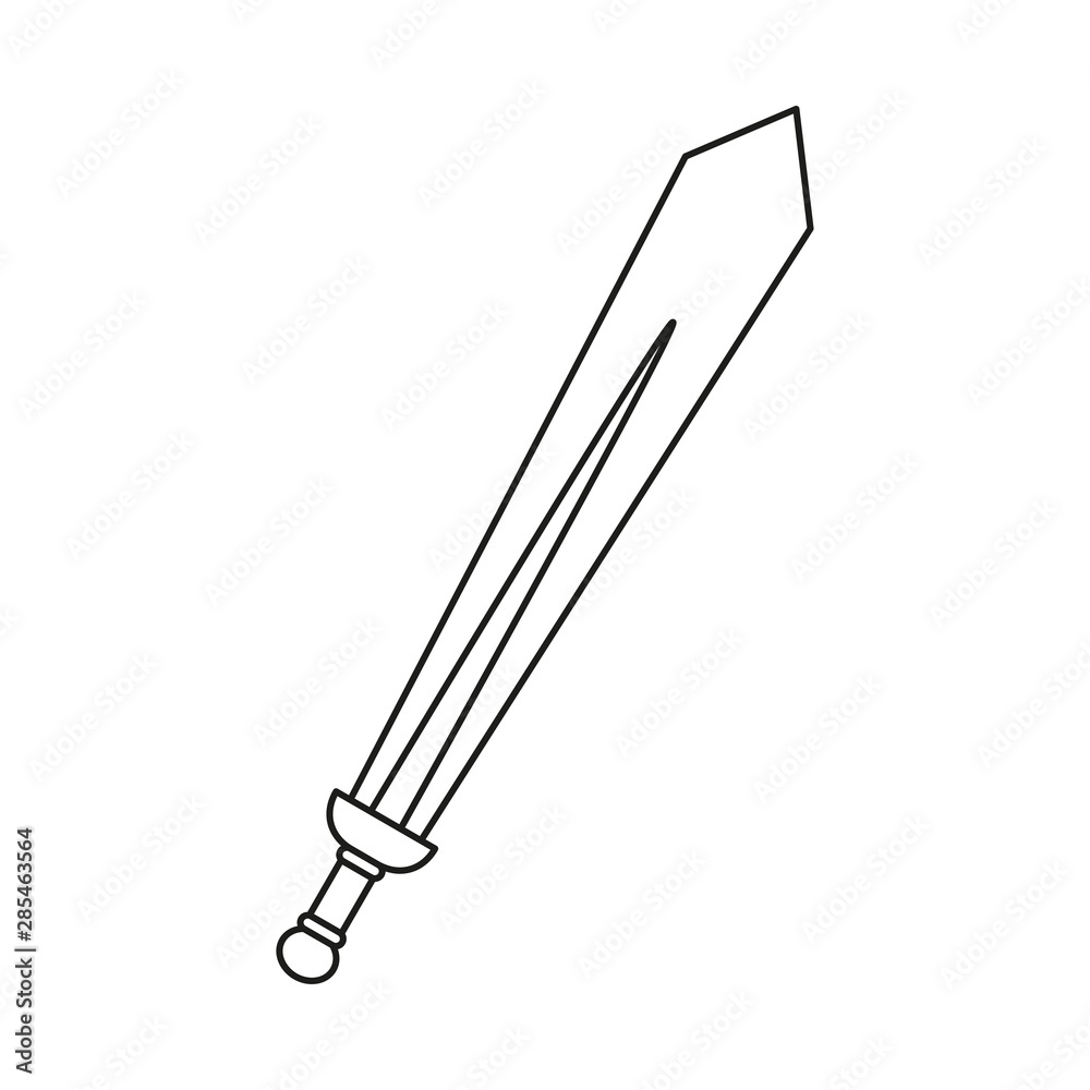 Line art black and white sword Line art black and white sword