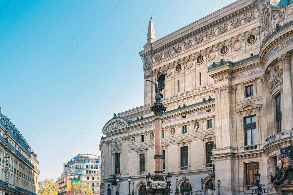 Fototapeta premium PARIS, FRANCE - APRIL 14: The Palais Garnier, which was built from 1861 to 1875 for the Paris Opera