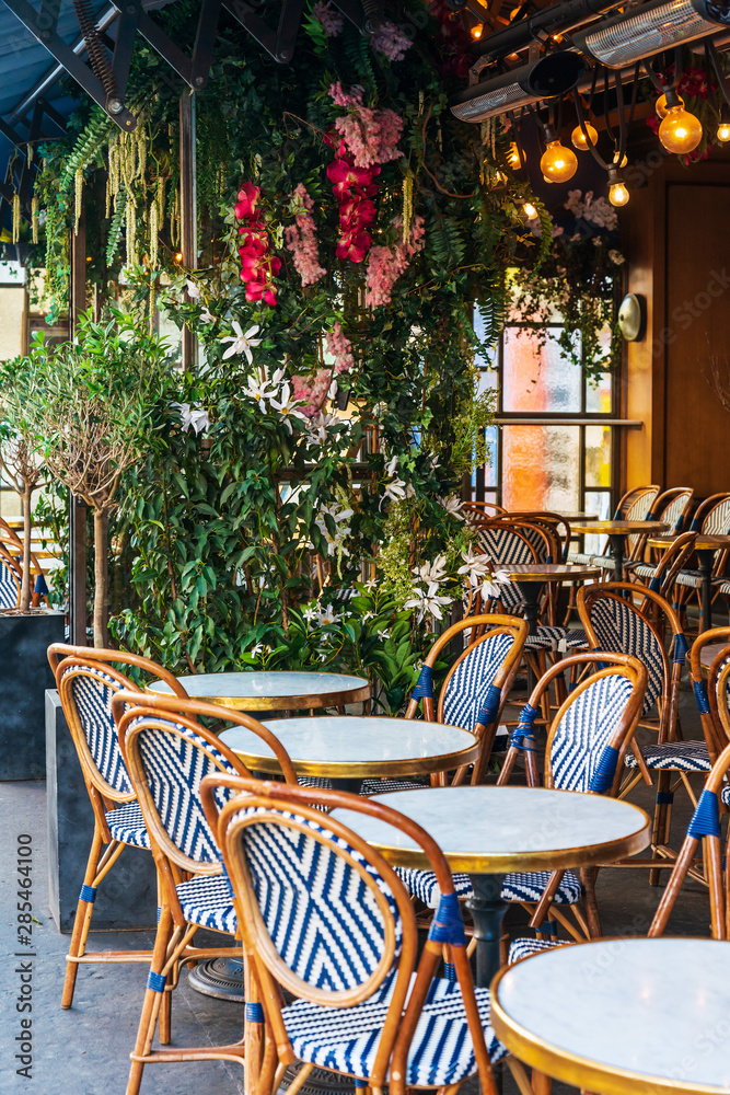PARIS, FRANCE - APRIL 14: Restaurants in Paris city, France.