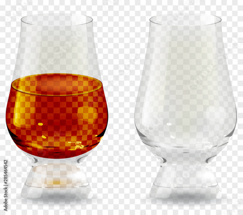 Whiskey tumbler glass transparent icon vector illustration