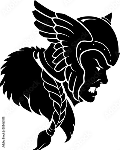 Viking Female Mascot, Displeased Expression