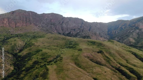 Drone footage of the natural beauty of the valleys and mountains of the rural countryside of Armenia. photo