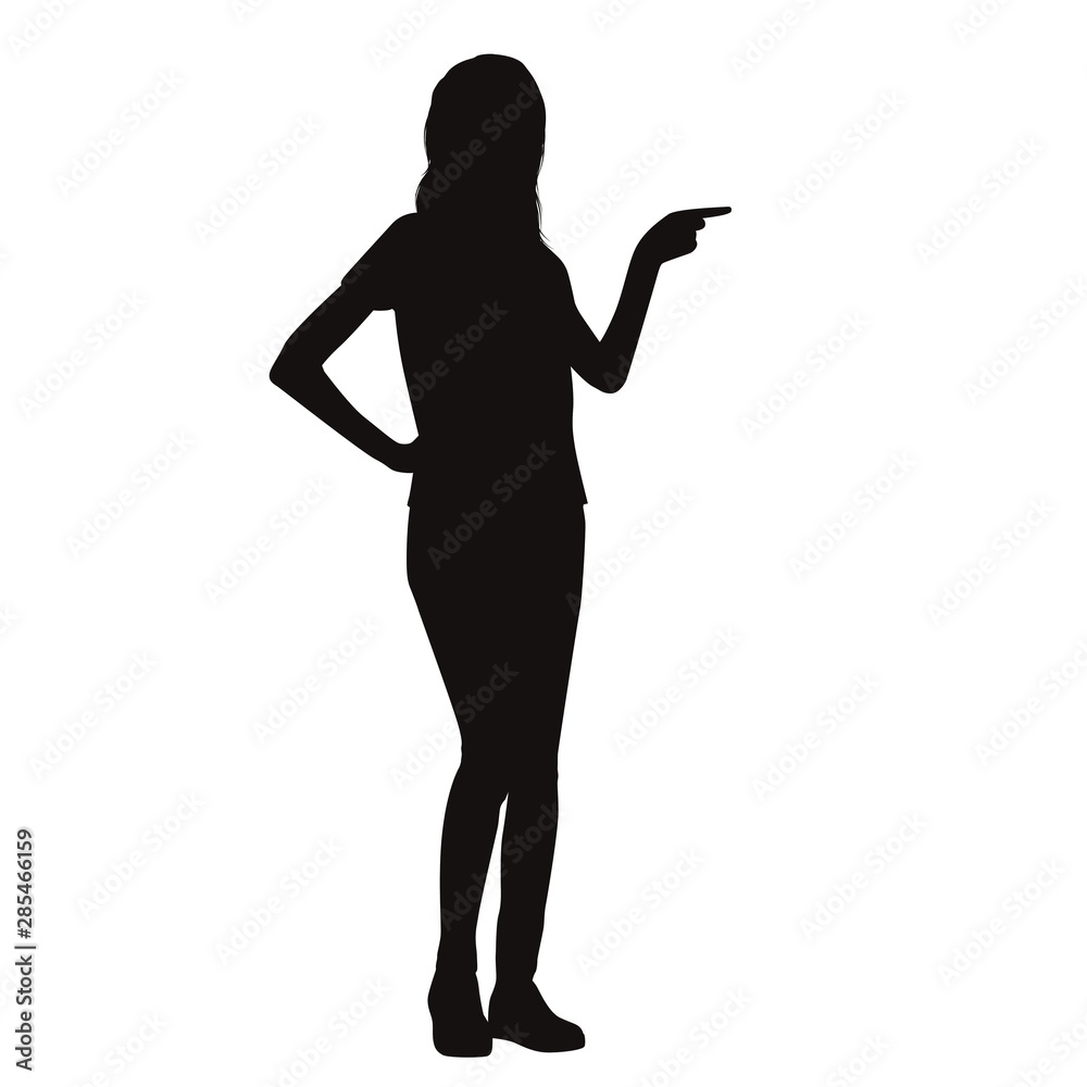 Woman Pointing Silhouette