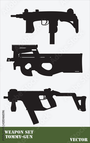 vector illustration of guns