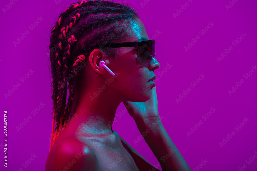 Close up portrait of an attractive young topless african woman Close up portrait of an attractive young topless african woman