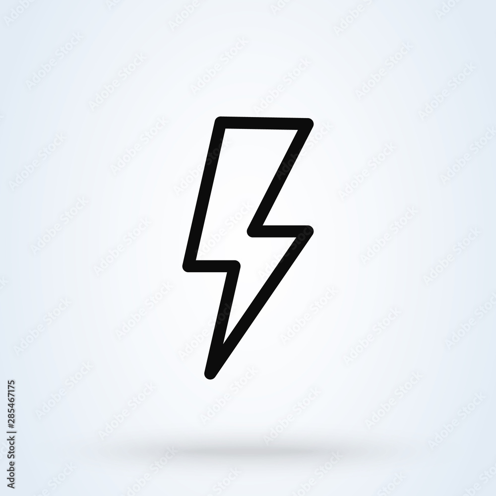 Lightning, electric power. outline Simple modern icon design illustration. Lightning, electric power. outline Simple modern icon design illustration.