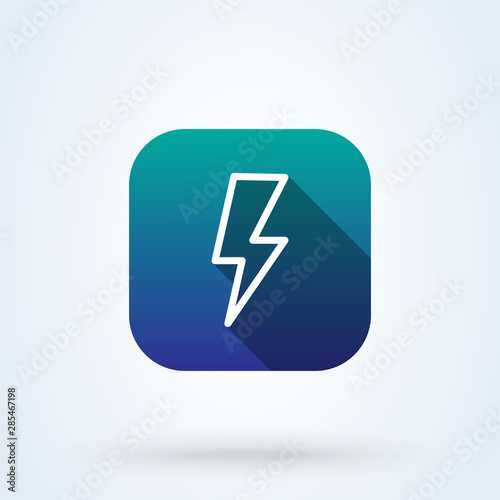 Free Download Lightning, electric power. outline Simple modern icon design illustration. - GFXLoad
