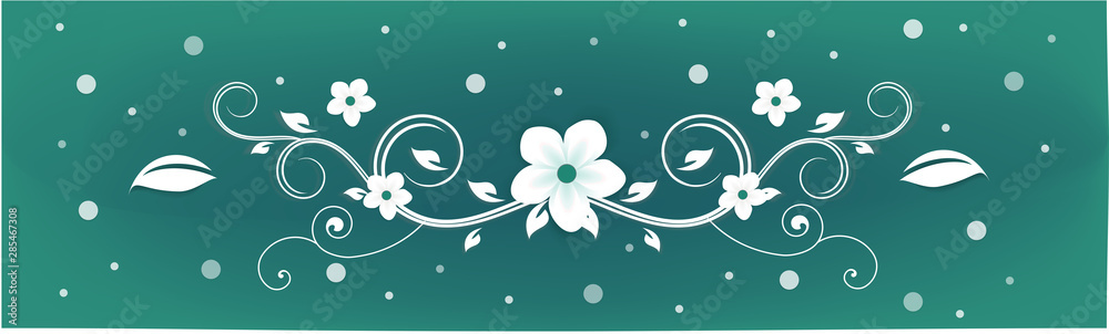 Floral ornament for decoration, background on cards, flyers etc.