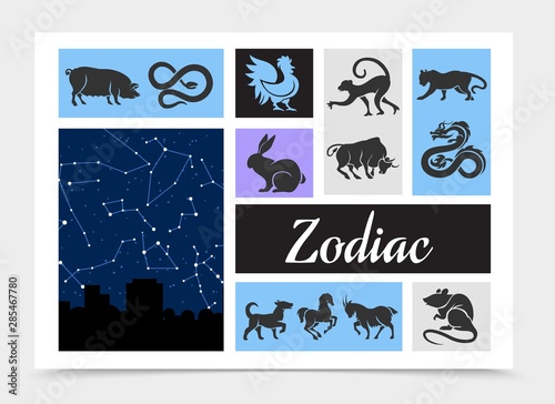 Vintage Chinese Zodiac Signs Composition