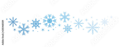 bright snowflake and stars border isolated on white background vector illustration EPS10