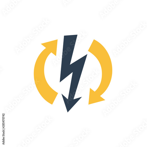 Free Download Electricity repair and maintenance, high voltage sign and circle arrows - GFXLoad