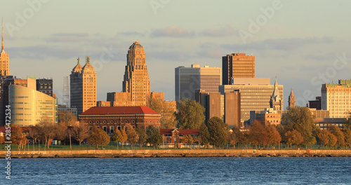 Buffalo, New York skyline across Niagara River