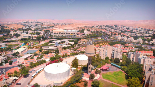 Maale Adumim City Aerial View Drone Footage over Israeli City Maale Adumim photo