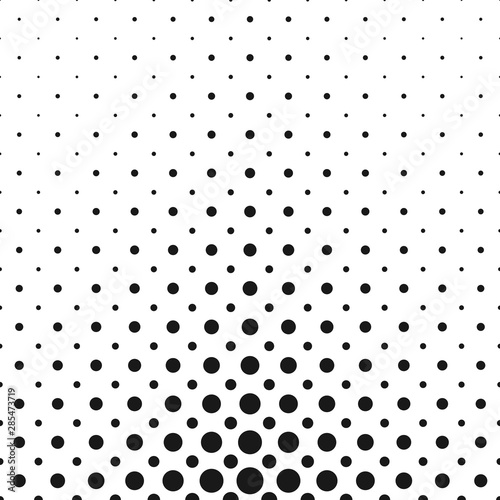 Monochrome abstract geometric halftone dot pattern background - vector graphic design from circles