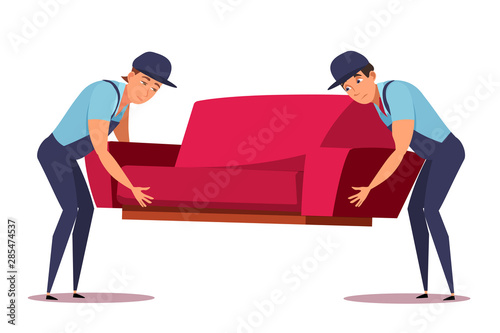 Furniture shipping flat vector illustration