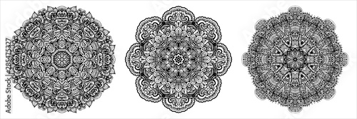 Vector floral mandala circular ornamentcoloring book for children and adults. page for artbook.