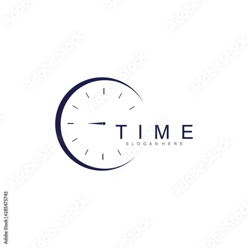 business clock logo template vector icon