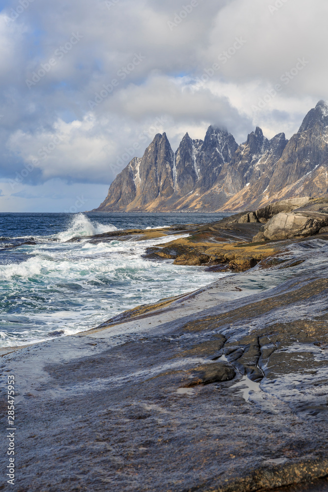 Tungeneset on Senja Island, Devil's Teeth in Troms County, Norway Tungeneset on Senja Island, Devil's Teeth in Troms County, Norway
