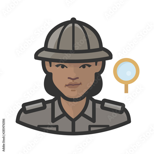 anthropologist black female avatar icon