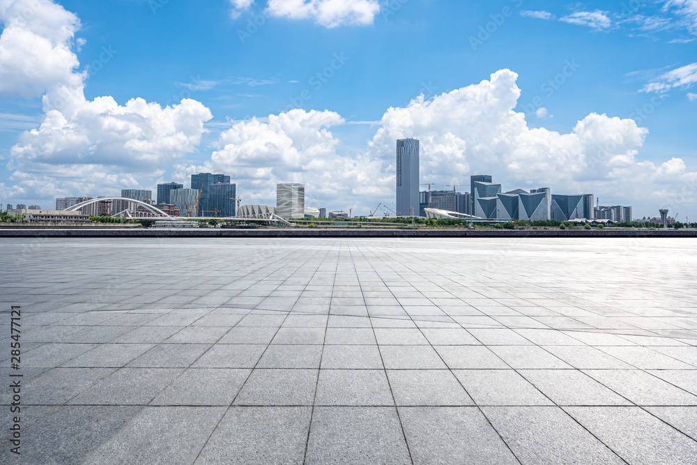 Fototapeta premium city skyline with floor