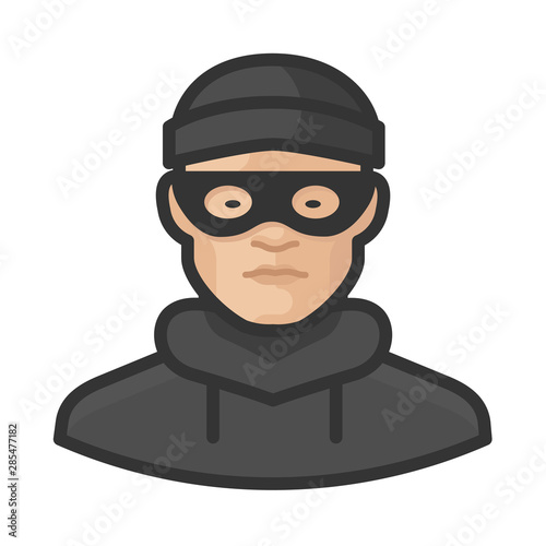 burglar asian male avatar icon