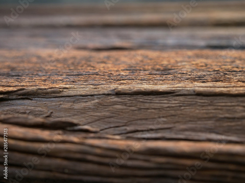 close up of old wooden background. Top view