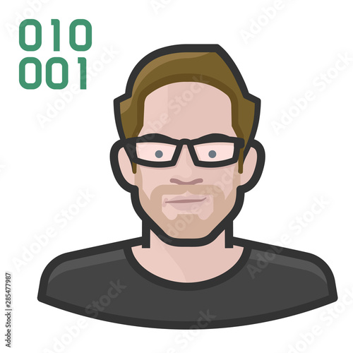 computer programmer white male avatar icon