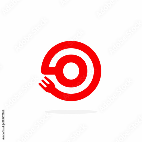 Modern Fork Vector Logo Letter O. O Utensil Letter Design Vector.