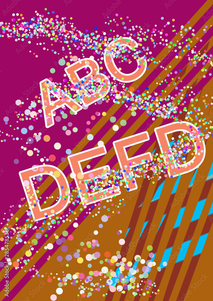 Abc Text design on colorful background 